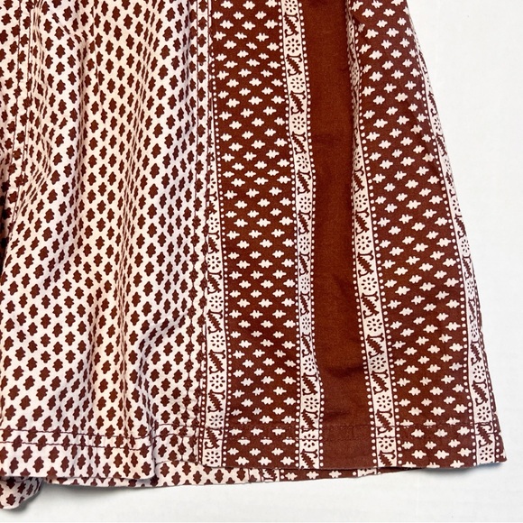 •FREE PEOPLE• Get Free Printed High Rise Pull-On Shorts in Cream & Burgundy Med - Picture 9 of 12